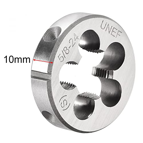 uxcell 5/8-24 UNEF Round Die, Machine Thread Right Hand Threading Die, Alloy Tool Steel Screw Thread Cutting Die