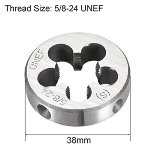 uxcell 5/8-24 UNEF Round Die, Machine Thread Right Hand Threading Die, Alloy Tool Steel Screw Thread Cutting Die