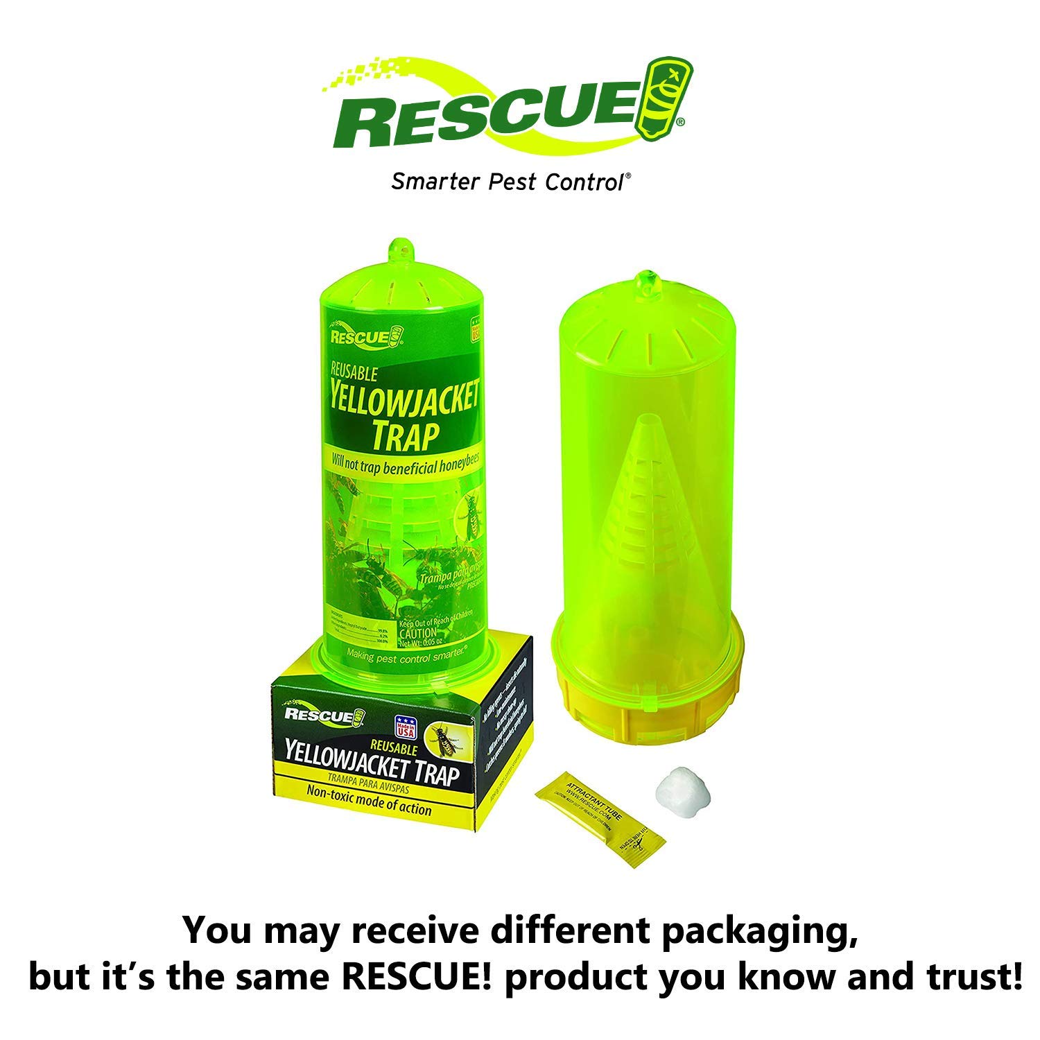 RESCUE! Reusable Yellowjacket Trap – Includes Attractant - 2 Traps
