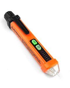 peakmeter non contact voltage tester pen, electrical tools electrical tester 12-1000v ac outlet tester voltage measuring tool with led flashlight, alarm mode, live/null wire judgment circuit tester