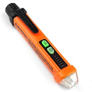 PEAKMETER Non Contact Voltage Tester Pen, Electrical Tools Electrical Tester 12-1000V AC Outlet Tester Voltage Measuring Tool with LED Flashlight, Alarm Mode, Live/Null Wire Judgment Circuit Tester