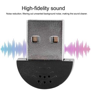 Wendry Mini USB 2.0 Microphone for Laptop/Desktop, Voice Recognition Driver-Free Audio Receiver Adapter, Portable Noise Canceling Speech Recording Audio MIC Adapter for Computer PC Notebook