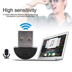 Wendry Mini USB 2.0 Microphone for Laptop/Desktop, Voice Recognition Driver-Free Audio Receiver Adapter, Portable Noise Canceling Speech Recording Audio MIC Adapter for Computer PC Notebook
