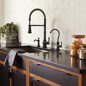 Moen S3955BL Paterson Deck Mounted Kitchen Soap Dispenser with Above the Sink Refillable Bottle, Matte Black