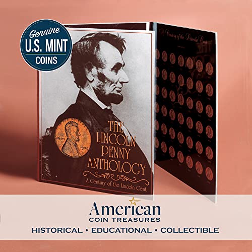 Lincoln Penny Anthology Coffee Table Book and Coin Set| 1909 to 1999 Wheat and Memorial Cents | Certificate of Authenticity | Collectible Coins 20th Century |