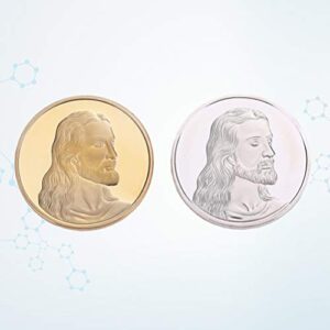 2pcs Challenge,Jesus Commemorative,Christian Religious, Medal Collectible Plated Collection Souvenir Gift(+Silver)