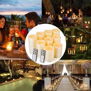 Enido Flameless Candles, LED Candles Outdoor Waterproof Candles(D: 3" x H: 4" 5" 6") Battery Operated Plastic Pack of 9 Pillar