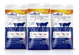 justifly champion usa feedthrough cattle fly control | non-toxic larvicide. controls all four fly species that affect cattle. over 50 million head treated (3 pack)