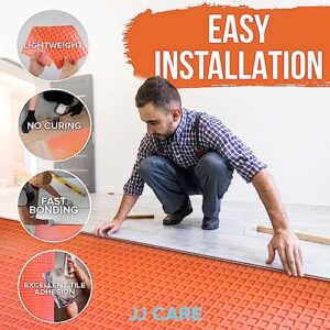 JJ CARE Uncoupling Membrane 1/8 Underlayment [3.3ft x 98.5ft / 323sq ft] - Anti-Fracture Tile Underlayment Roll, Crack Prevention Membrane, Uncoupling Membrane for Under Tile, Bathroom Wall & Floor