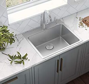 Ruvati 23 x 20 inch Drop-in Topmount Kitchen Sink 16 Gauge Stainless Steel Single Bowl - RVM5923