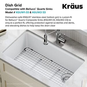 KRAUS KBG-GR2814 Bellucci Series Stainless Steel Kitchen Sink Bottom Grid with Soft Rubber Bumpers for 33-inch Kitchen Sink
