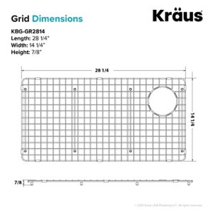 KRAUS KBG-GR2814 Bellucci Series Stainless Steel Kitchen Sink Bottom Grid with Soft Rubber Bumpers for 33-inch Kitchen Sink