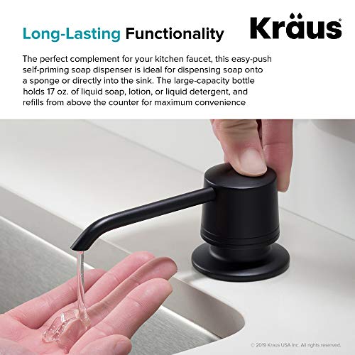 KRAUS Kitchen Soap and Lotion Dispenser in Matte Black, KSD-31MB