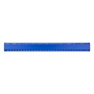 alumicolor aluminum non-slip desk ruler, 12in, blue
