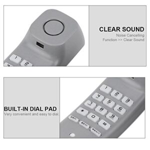 Expandable Corded Telephone, Trimline Corded Phone with Last Number Redial, Pause and Mute Function, Noise Cancelling Telephone for Home School Office Kitchen(Grey&White)