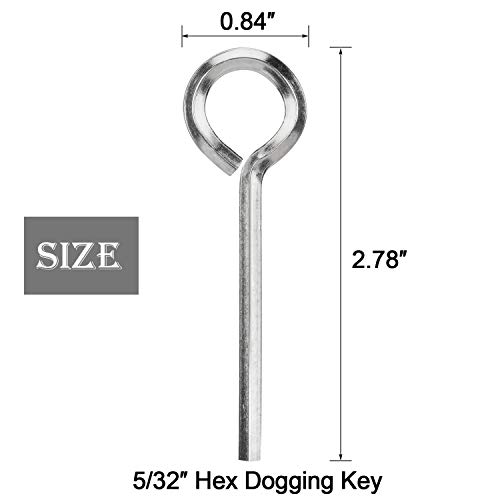 PAGOW 10 Pack 5/32" Standard Hex Dogging Key with Full Loop, Allen Wrench Door Key for Christmas Festival Party Decoration Hurricane Protection Push Bar Panic Exit Devices(0.84" x 2.78")