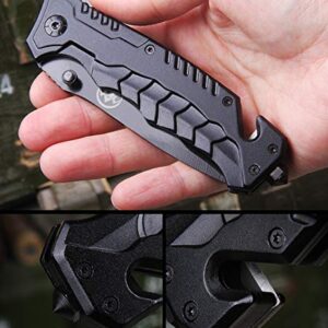 TANSOLE TAN SOLE Pocket Folding Knife with Pocket Clip for outdoor camping survival hunting (T-303)