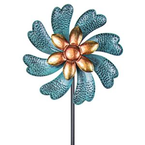 mumtop wind spinner 45" wind sculptures for patio lawn and garden let you feel different visual effects and relax your mood gift(cyan)