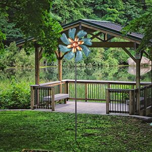 MUMTOP Wind Spinner 45" Wind Sculptures for Patio Lawn and Garden Let You Feel Different Visual Effects and Relax Your Mood Gift(Cyan)