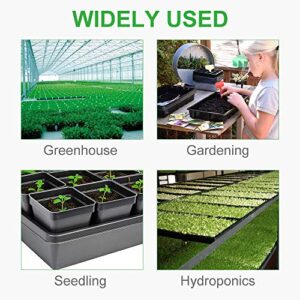 GROWNEER 6 Packs 15 x 11 x 2.6 Inches Plastic Growing Trays with 15 Pcs Plant Labels, Seed Tray Seedling Starter for Greenhouse, Hydroponics, Seedlings, Plant Germination