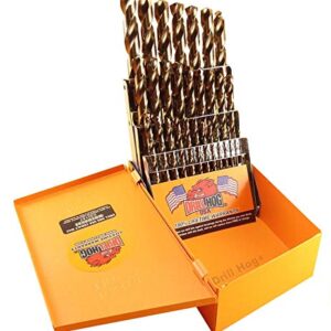 Drill Hog 29 Pc Super Premium Cobalt M42+ Drill Bit Set Orange Steel Case