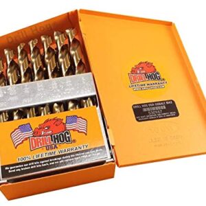 Drill Hog 29 Pc Super Premium Cobalt M42+ Drill Bit Set Orange Steel Case