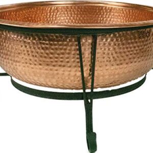 Global Outdoors 26" Genuine Copper Fire Pit with Screen, Cover and Safety Poker