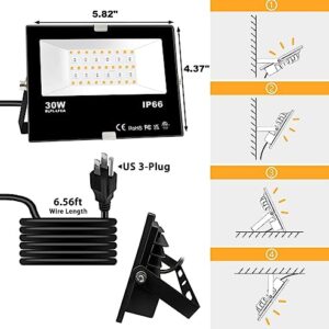 iLC LED Flood Light 30W Outdoor RGB Color Changing, Smart Floodlights RGBW 2700K Warm White & 16 Million Colors, 20 Modes, Grouping, Timing, IP66 Waterproof (2 Pack)