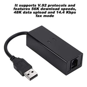 Oumij USB 56K External Dial Up Voice Fax Data Modem Fit for Win7 Win8 Win10 XP Supports V.92 protocols and Features 56K Download speeds, 48K Data Upload and 14.4 Kbps fax Mode