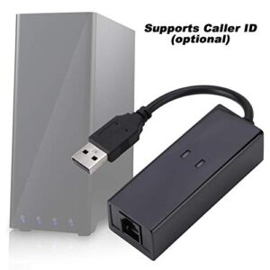 Oumij USB 56K External Dial Up Voice Fax Data Modem Fit for Win7 Win8 Win10 XP Supports V.92 protocols and Features 56K Download speeds, 48K Data Upload and 14.4 Kbps fax Mode