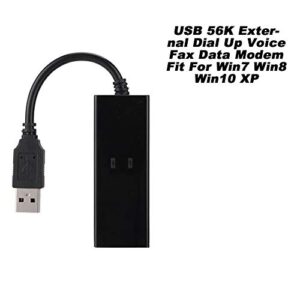 Oumij USB 56K External Dial Up Voice Fax Data Modem Fit for Win7 Win8 Win10 XP Supports V.92 protocols and Features 56K Download speeds, 48K Data Upload and 14.4 Kbps fax Mode