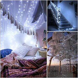 Solar Powered String Lights Solar Fairy Lights Patio Furniture, 10 Meters/33 Ft, 100LEDS/8 Modes, Waterproof Copper Wire Lighting for Indoor&Outdoor, Wedding, Home, Garden Decoration, 2 Pack - White