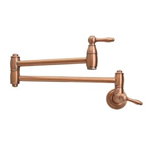 copper finish wall-mounted pot filler faucet