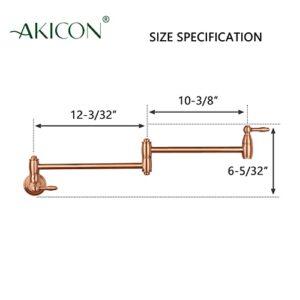 Copper Finish Wall-Mounted Pot Filler Faucet