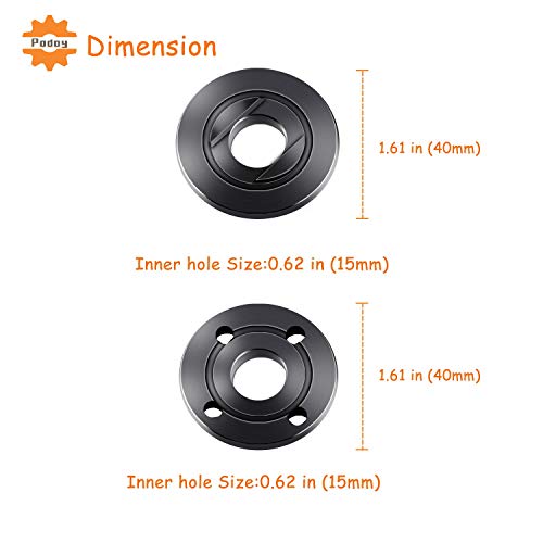 Angle Grinder Flange Nut 5/8 for compatible with Ryobi Inner Outer Flat Adapter Nut Replace 224399-1 193465-4 224568-4 9005BZ 9015B (6 Pack)