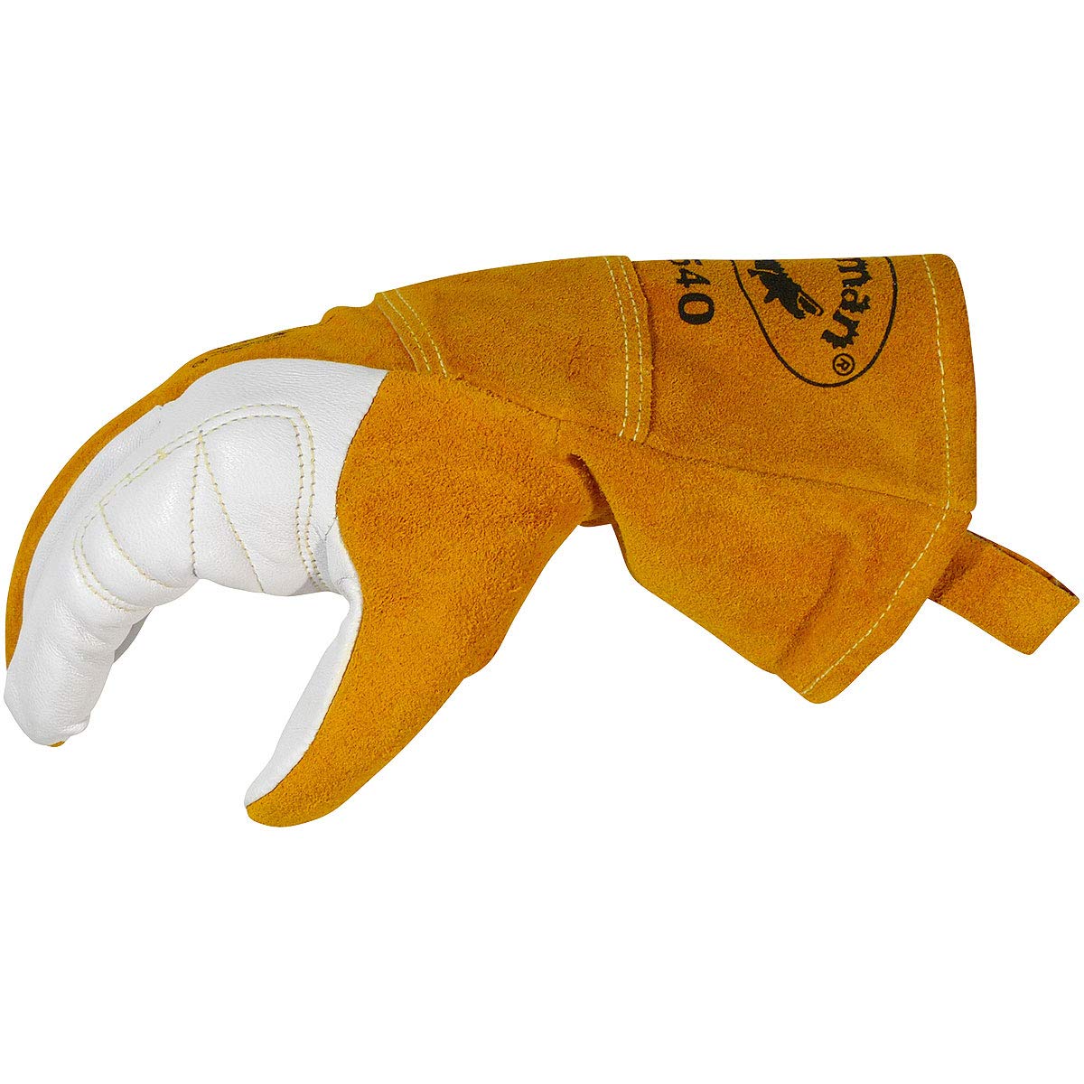 Caiman Premium Goat Grain TIG/Multi-task Welding Gloves, Split Cowhide Back, 4-inch Kontour Wrist Cuff, Unlined, Kevlar Sewn, White/Gold, Large (1540-5)