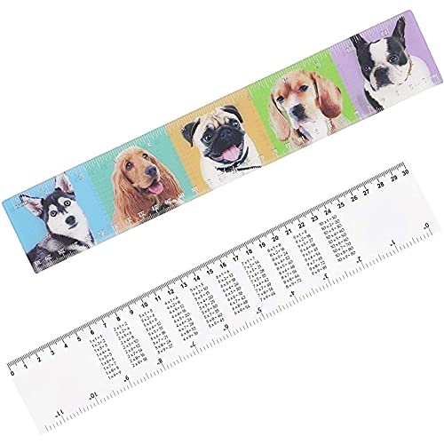 Dog 3D Plastic Rulers for Kids (3 Designs, 12 Pack)