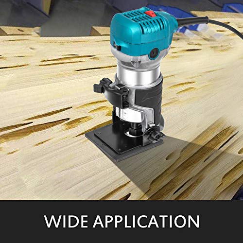 Mophorn Compact Router 1.25HP With Fixed Base, Plunge Base and Tilt Base, Variable Speed Wood Router Kit Max Torque 30,000RPM For Woodworking & Furniture Manufacturing