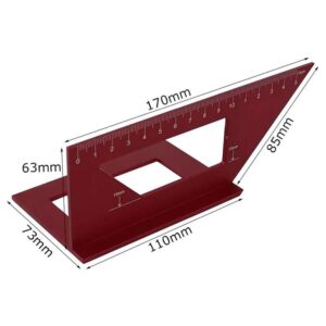 Aluminum Alloy square for woodworking Miter Scriber T Ruler 45/90 Degree Angle Ruler Angle Protractor Gauge with 2 Woodworking pencils