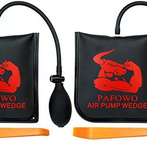 Improved 2 Piece Durable Air Wedge Bag Pump Professional Leveling Kit & Alignment Tool Inflatable Shim Bag for a Variety of Jobs. 300 LB Rating