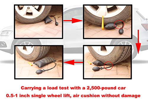 Improved 2 Piece Durable Air Wedge Bag Pump Professional Leveling Kit & Alignment Tool Inflatable Shim Bag for a Variety of Jobs. 300 LB Rating