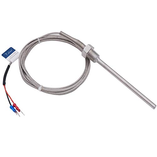 2M Thermistor K-Type Probe Thermocouple Sensor & Meter Temperature Controller,1/4" NPT 6 X 100MM Long Probe Thermocouple Temperature Range from 0 to 600 °C MT-205-1/4-100