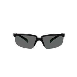 3m safety glasses, solus 2000 series, anti-scratch, ir shade 3.0 gray lens, black/green temples
