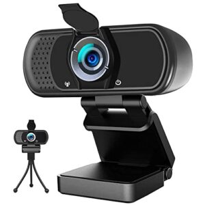 hrayzan webcam 1080p, webcam with microphone, usb web camera 110°wide view, plug and play computer camera, laptop desktop webcam for conferencing recording,webcam tripod and privacy cover include