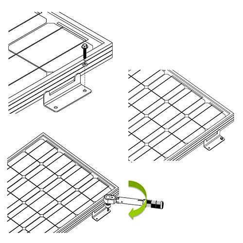 AOOHOOA Solar Panel Mounting Z Brackets with Nuts and Bolts for RV Camper,Boat,Wall and Other Off Gird Roof Installation,A Set of 4 Units (8 Set)