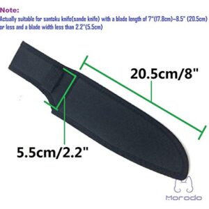 8" Santoku Knife Scabbard Sheath Sande knife Sheath (Black Nylon)