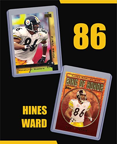 Hines Ward Football Cards (5) Assorted Bundle - Pittsburgh Steelers Trading Card Gift Set