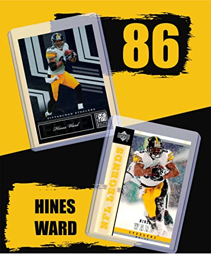 Hines Ward Football Cards (5) Assorted Bundle - Pittsburgh Steelers Trading Card Gift Set