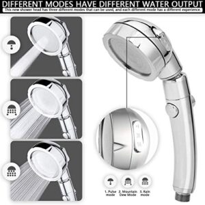 Handheld Shower Head（Without Hose and Bracket） - High Pressure Water Saving 360 Degree Rotating Adjustable Showerhead with ON/Off Switch and 3 Spray Settings RV Camper Bathroom Shower Sprayer