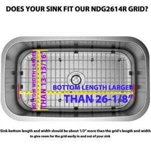 Serene Valley Sink Grid 26-1/8" x 13-15/16", Rear Drain with Corner Radius 2-1/2", Bottom Grid NDG2614R